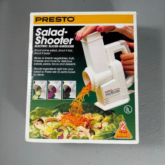 Vintage Presto SaladShooter Electric Slicer Shredder 02910 Cheese Grater In Box - Picture 6 of 14